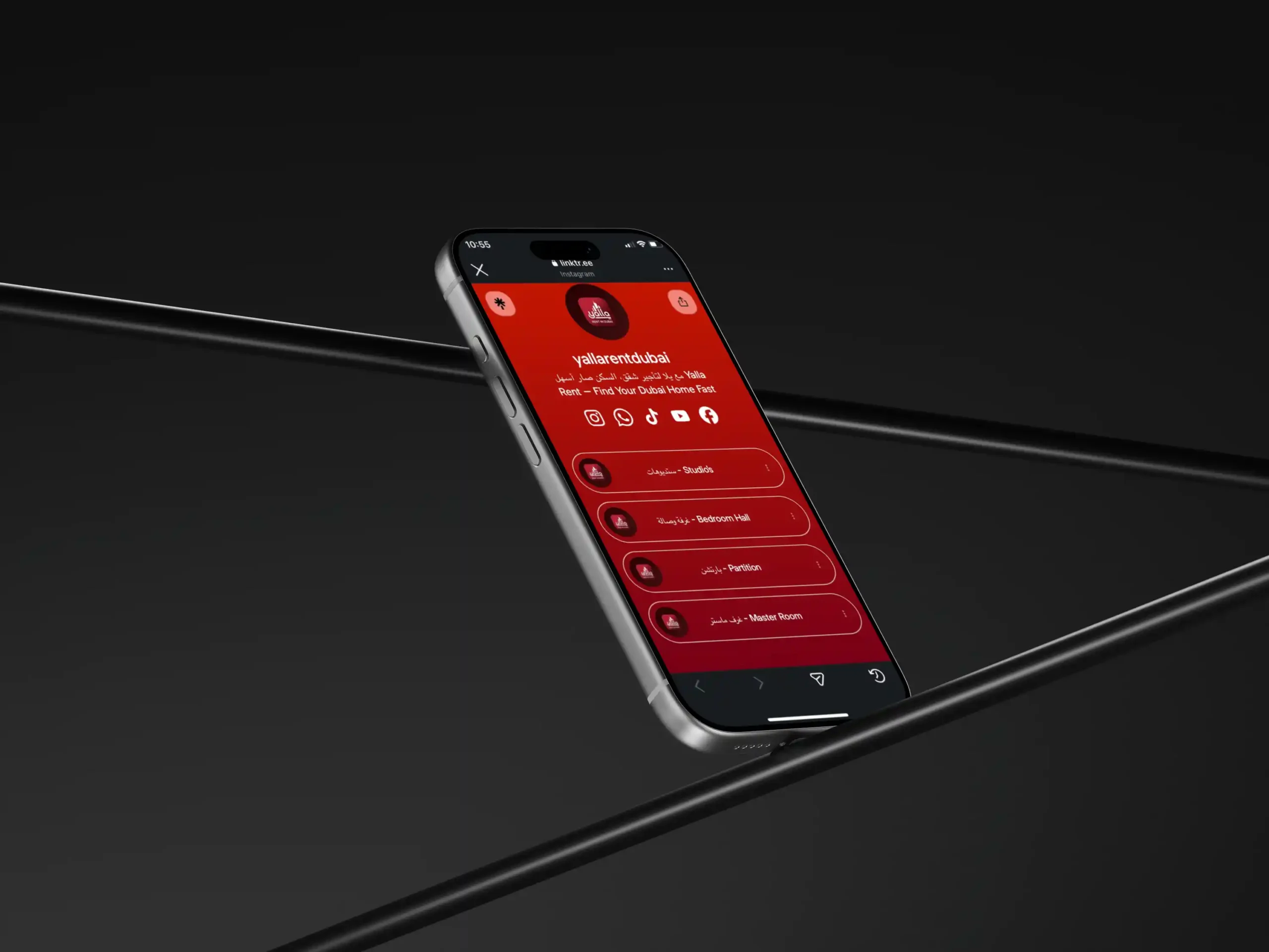 Yalla Rent Dubai mobile listing mockup