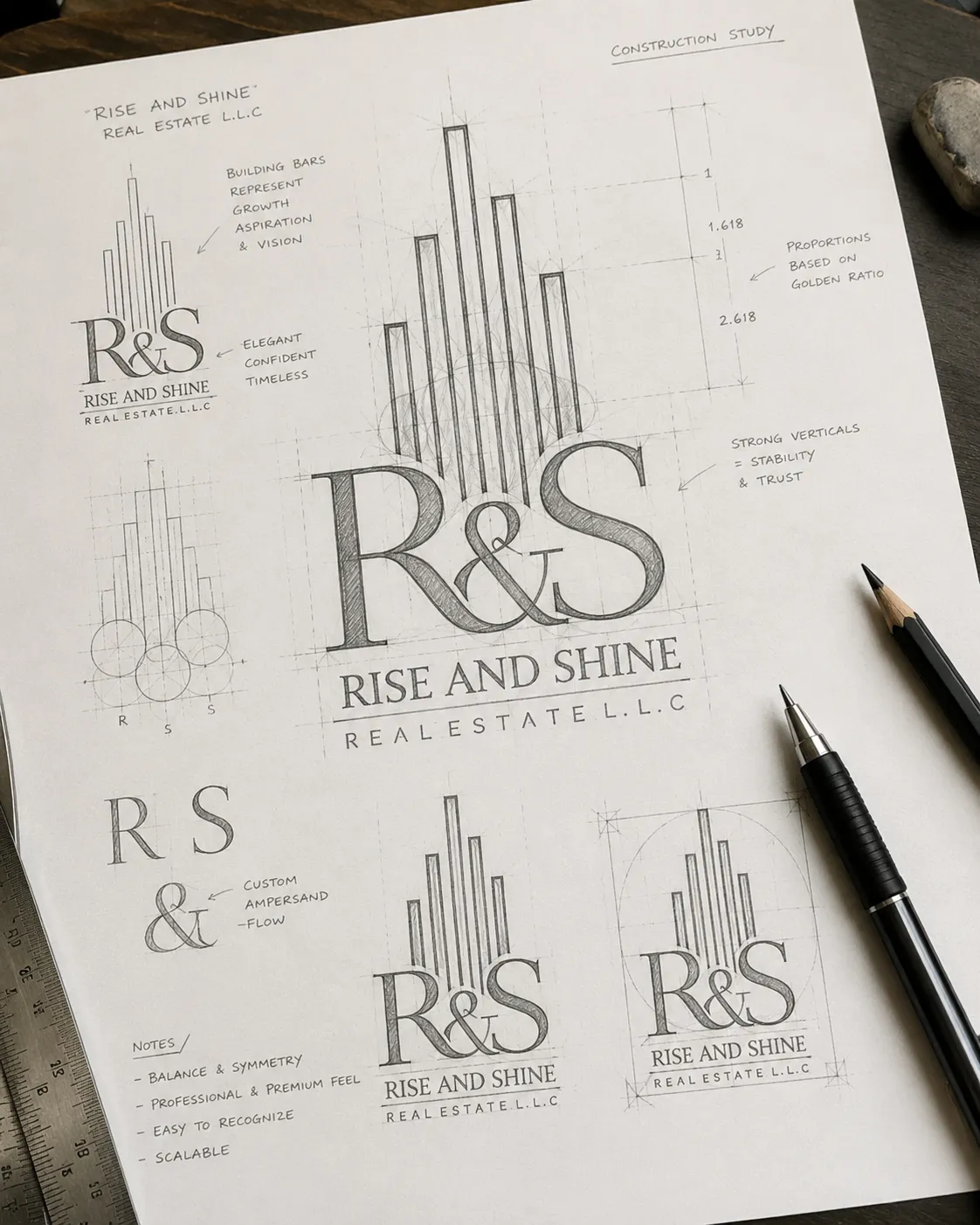 Rise and Shine Real Estate final logo highlight