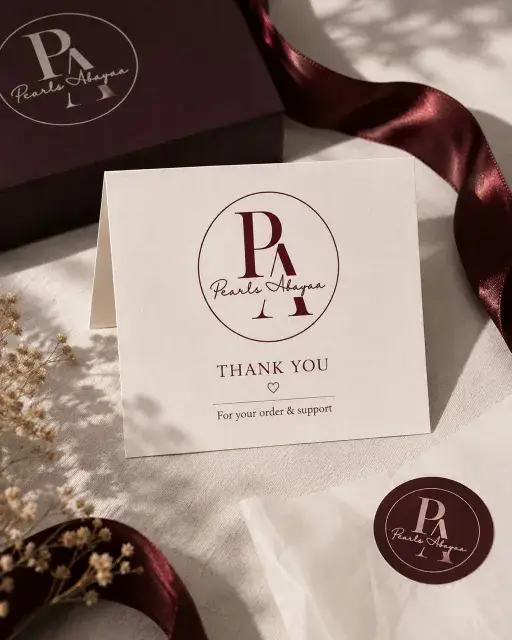 Pearls Abayaa packaging detail