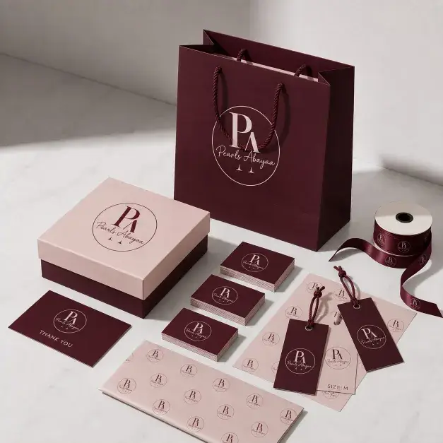 Pearls Abayaa packaging design mockup