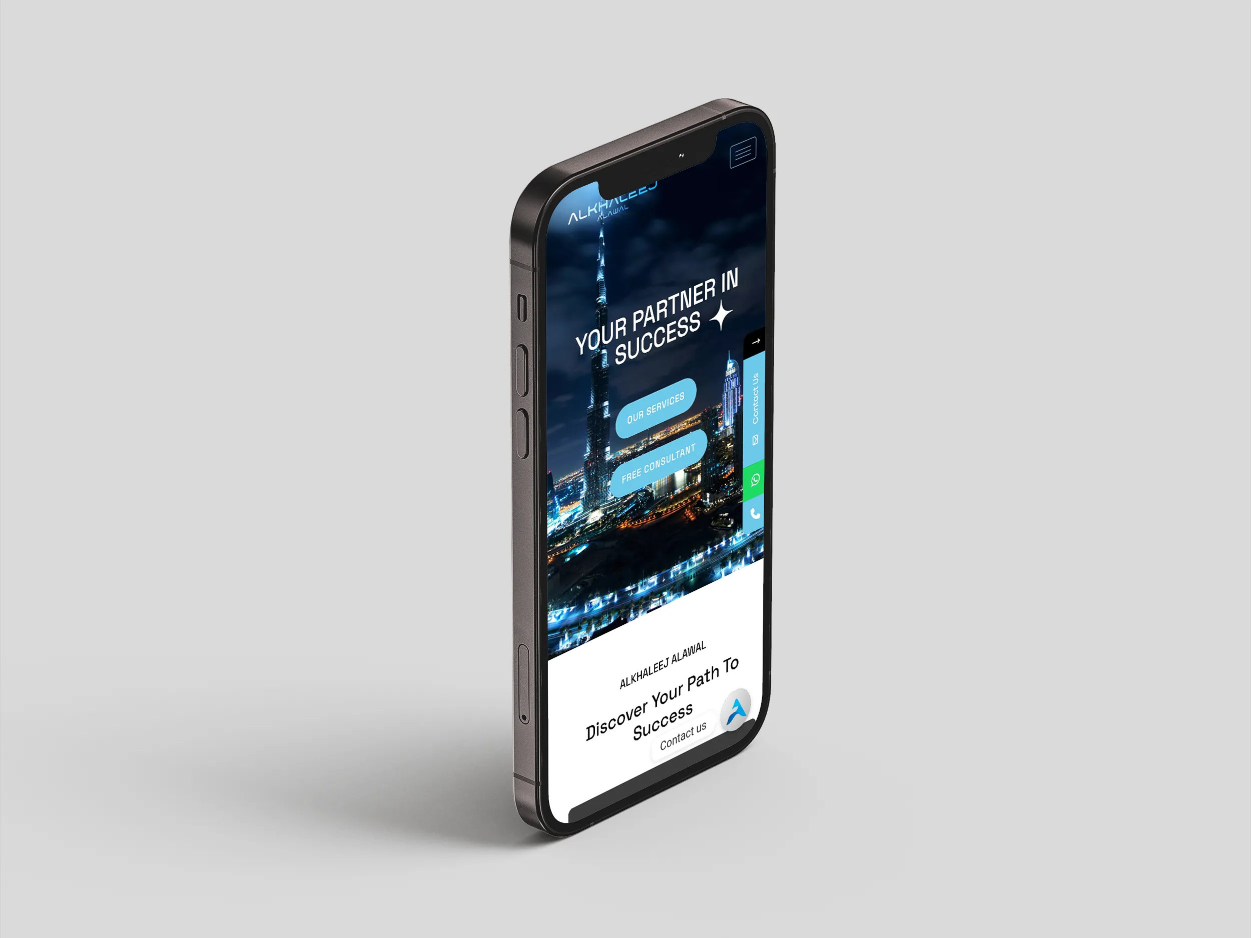 Alkhaleej Alawal mobile website second mockup