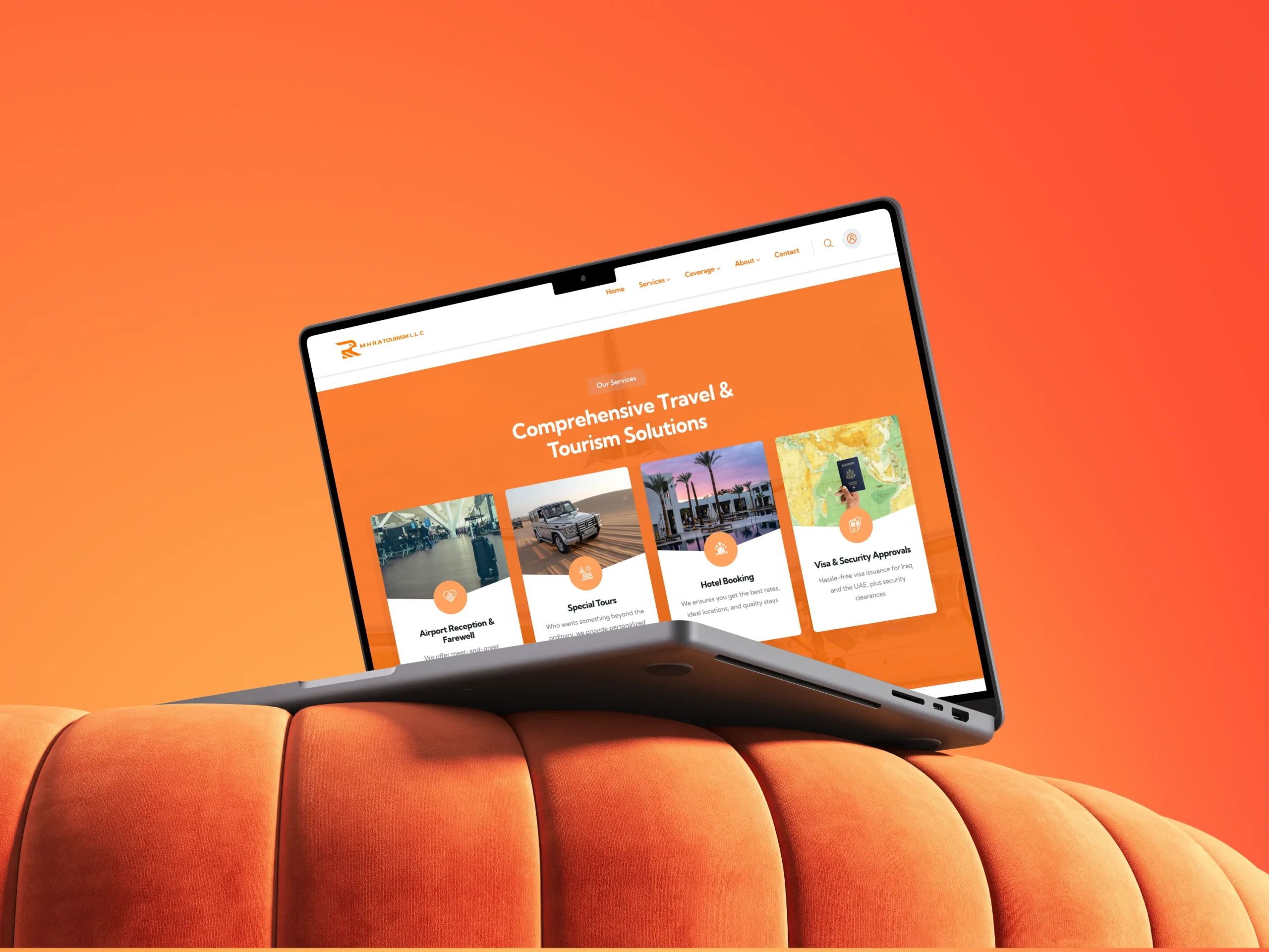 MHRA Tourism website MacBook mockup