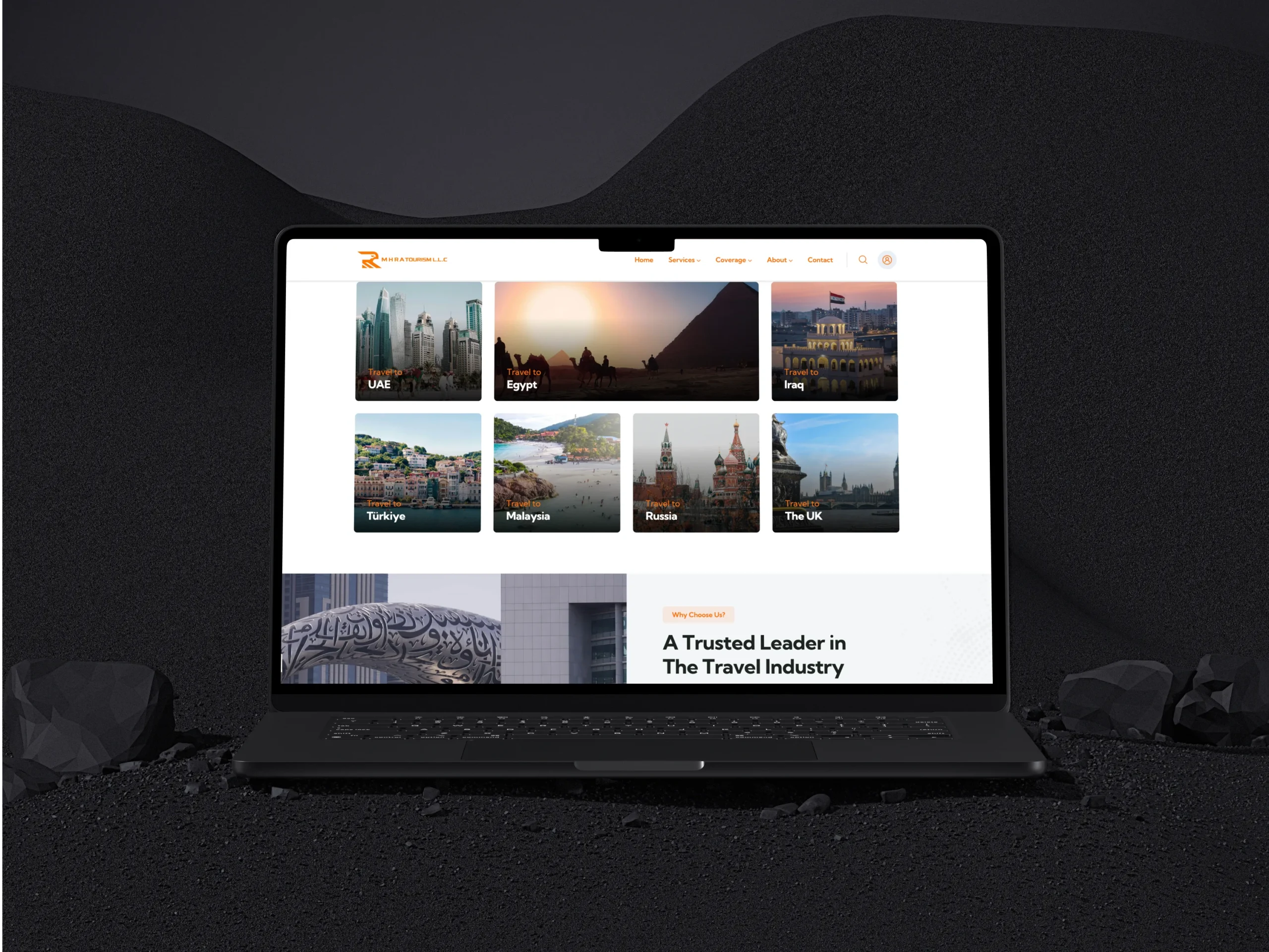 MHRA Tourism desktop website presentation