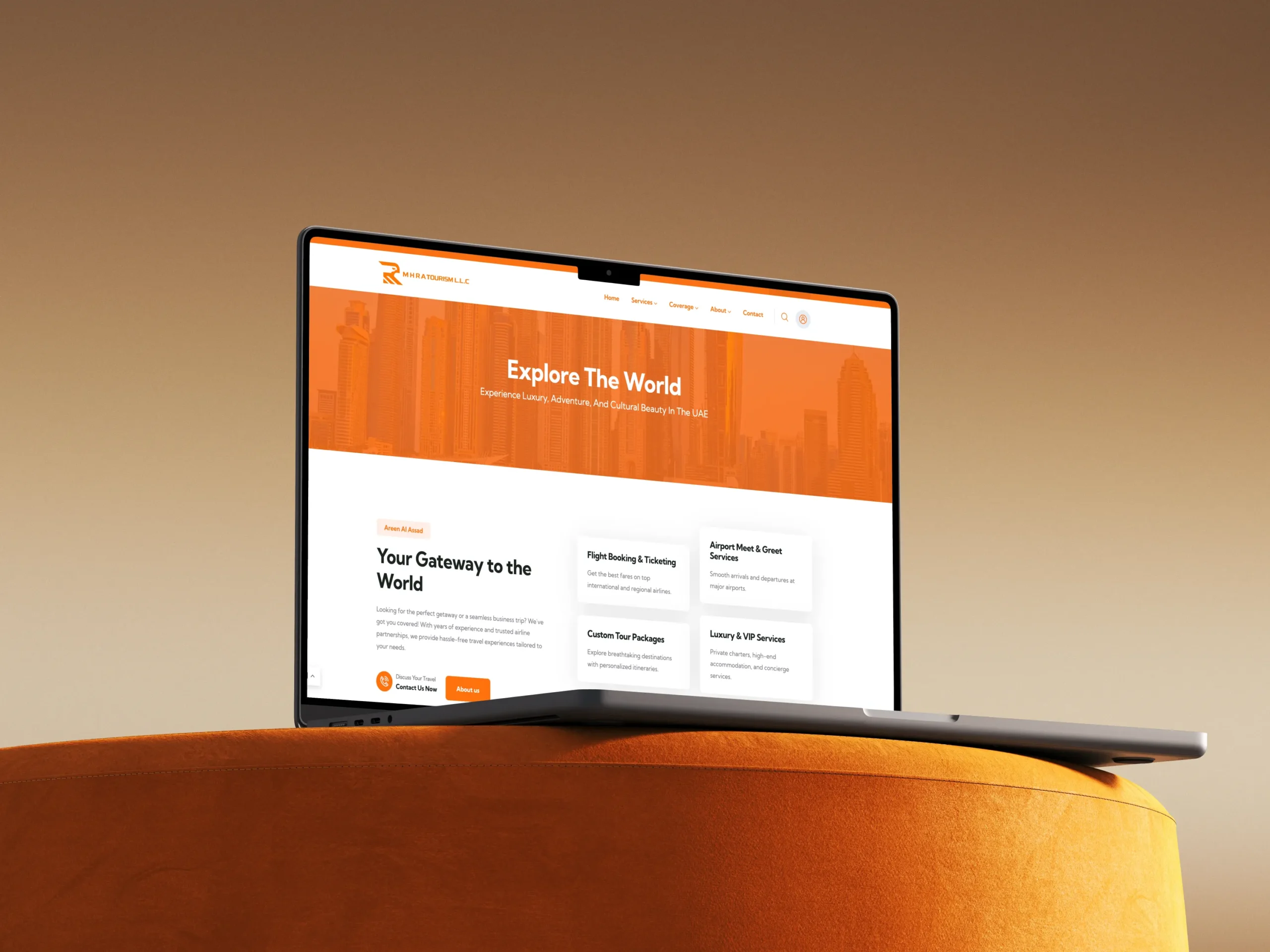 MHRA Tourism website mockup detail
