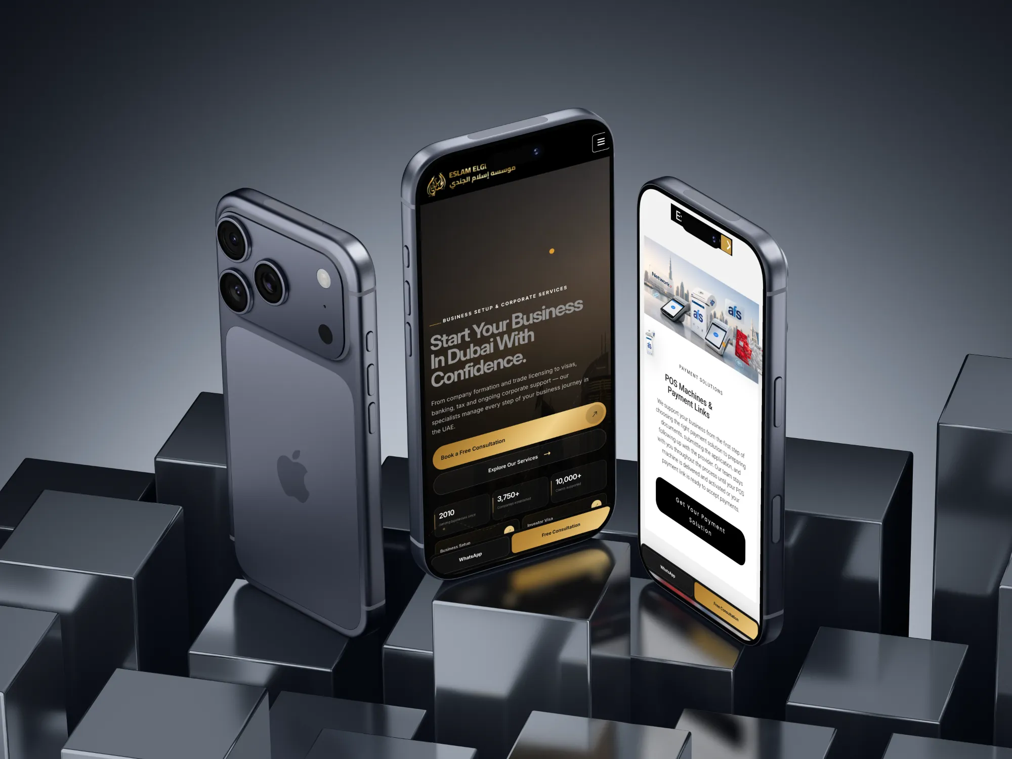 Eslam Elgendy mobile website mockup