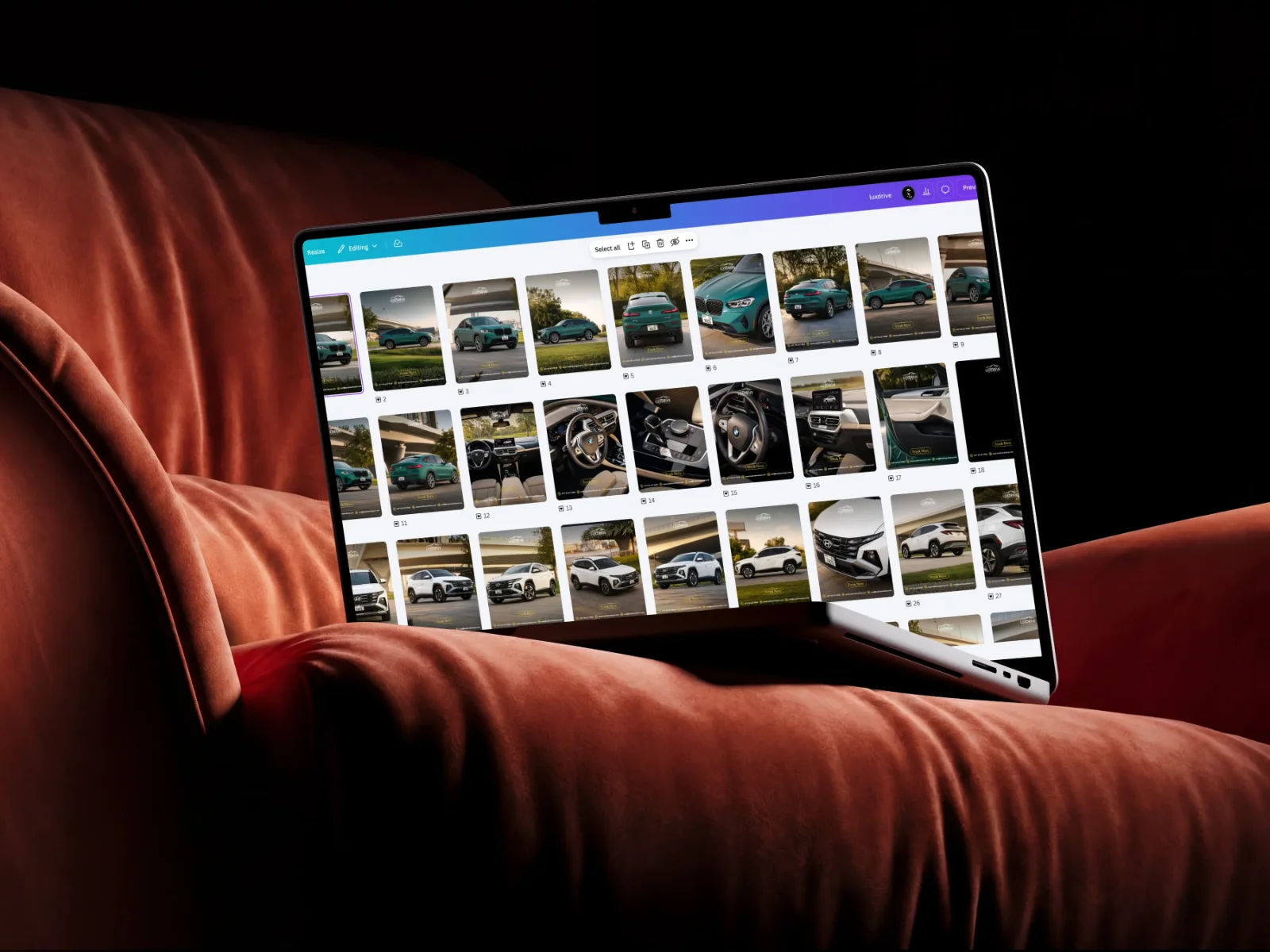 LuxDrive social media mockup