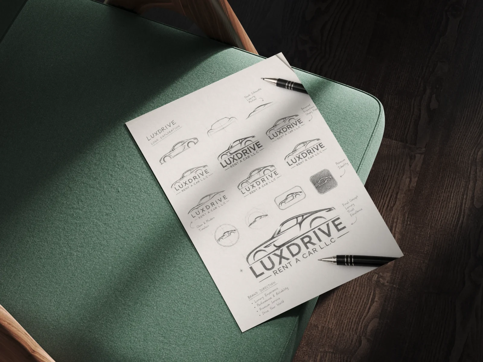 LuxDrive quotation and voucher design