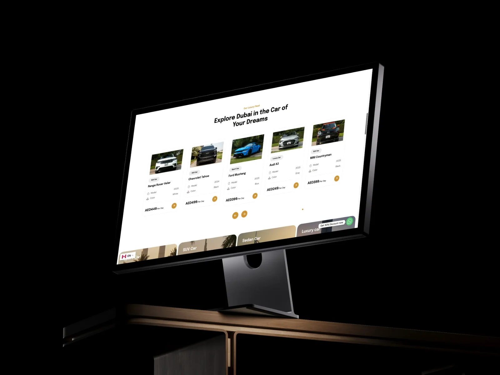 LuxDrive website MacBook mockup