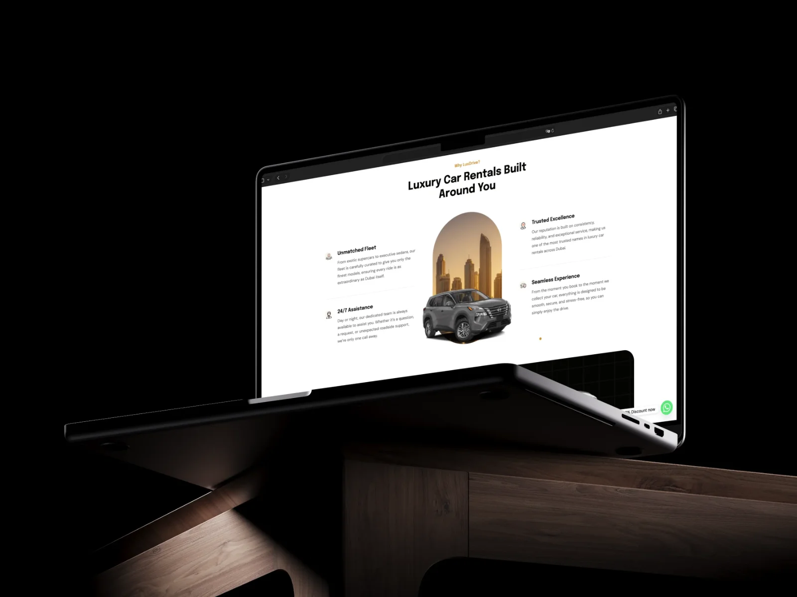 LuxDrive desktop website presentation