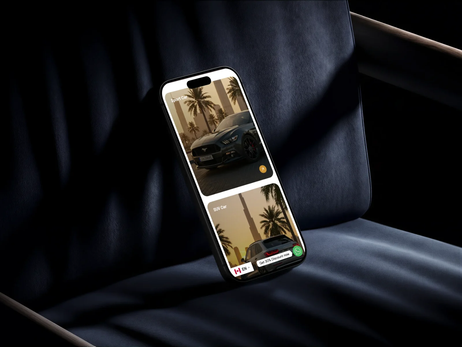 LuxDrive mobile website screen