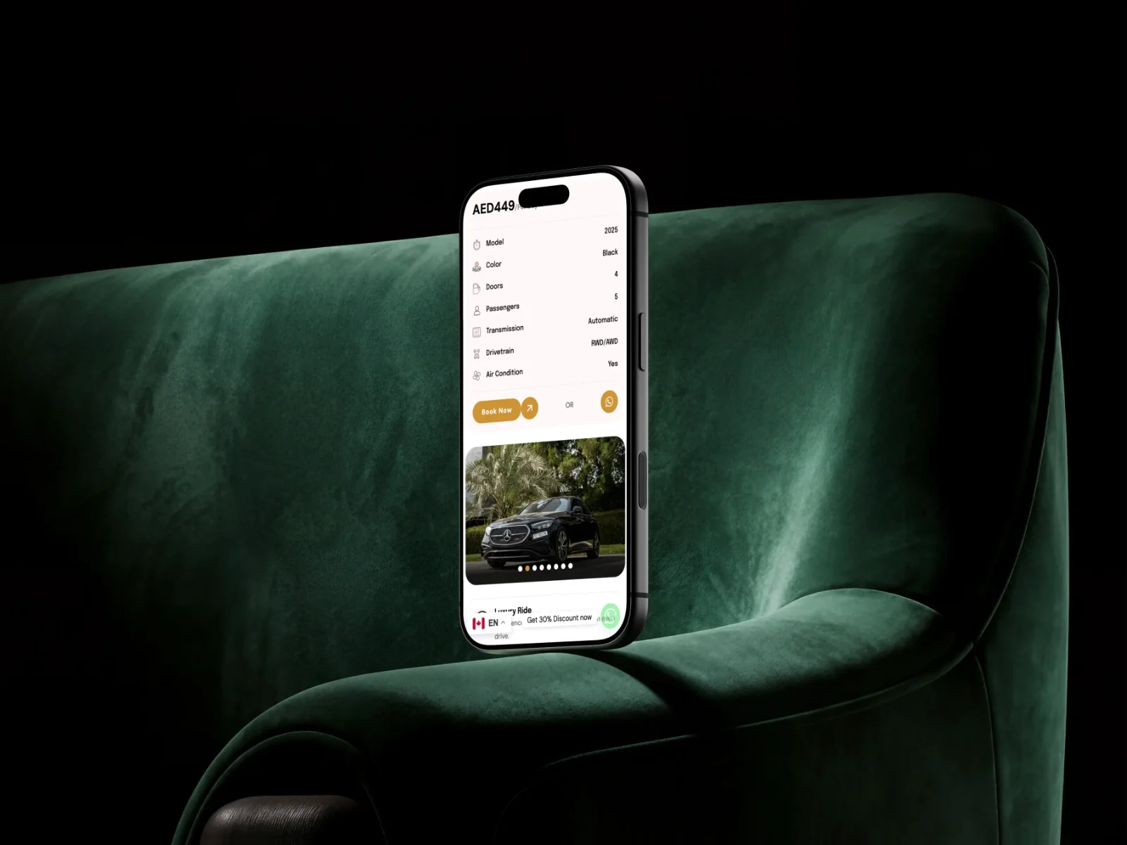 LuxDrive mobile website final mockup