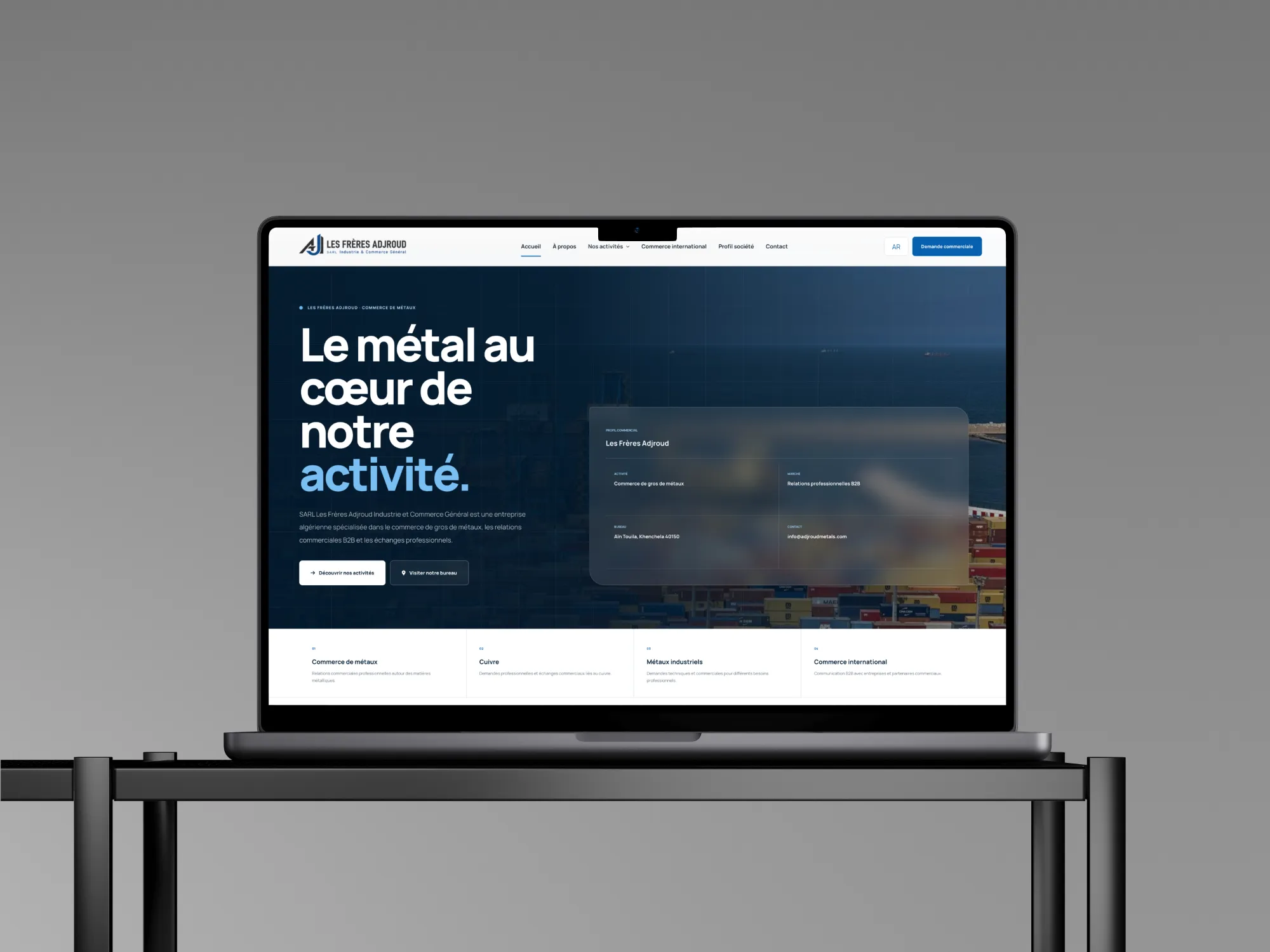 SARL Les Frères Adjroud website mockup