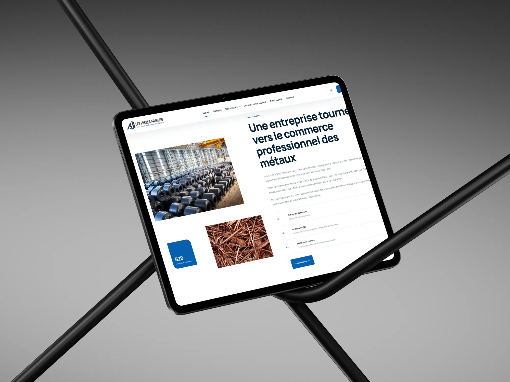 SARL Les Frères Adjroud website desktop mockup