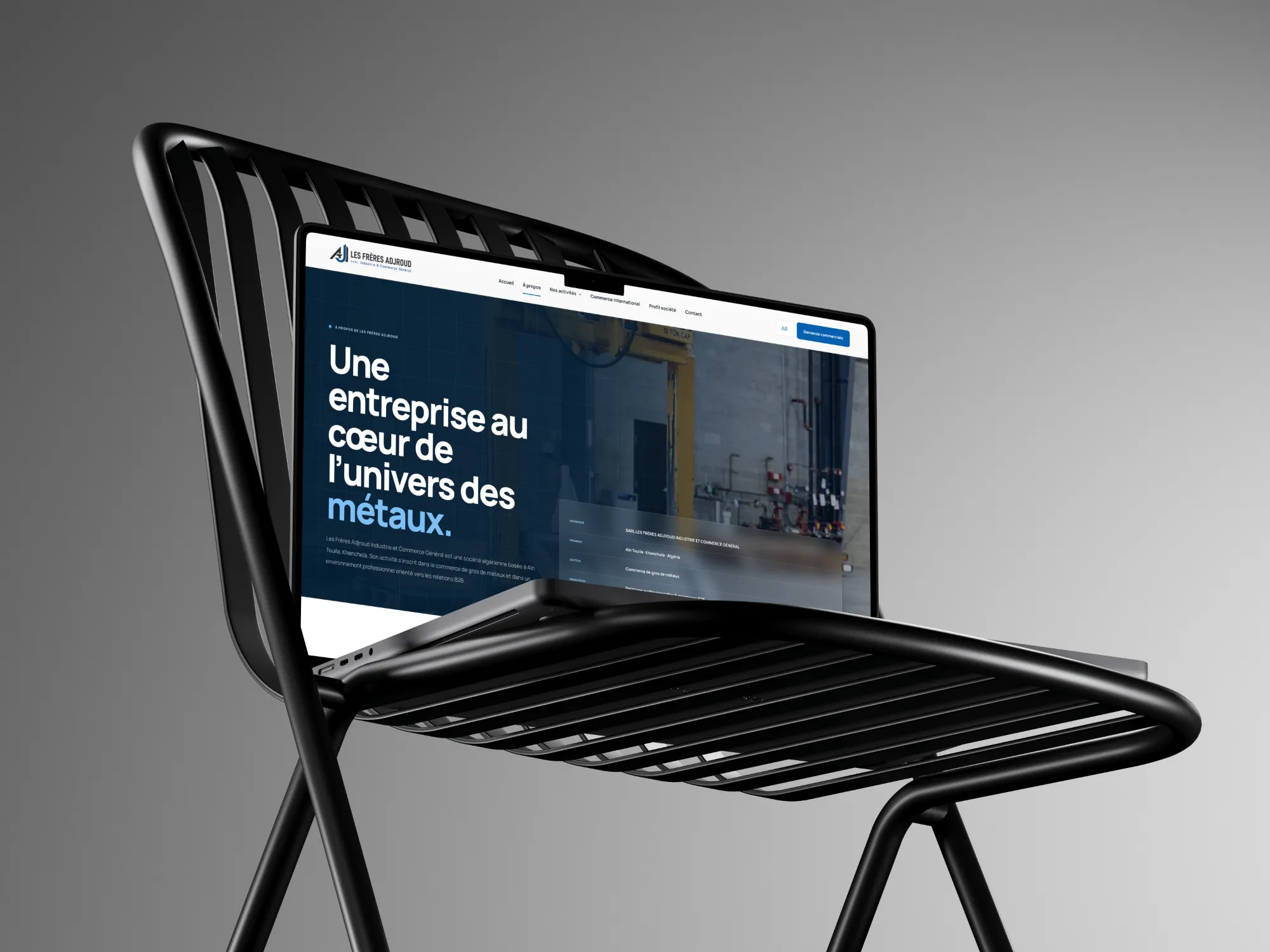 SARL Les Frères Adjroud website page mockup