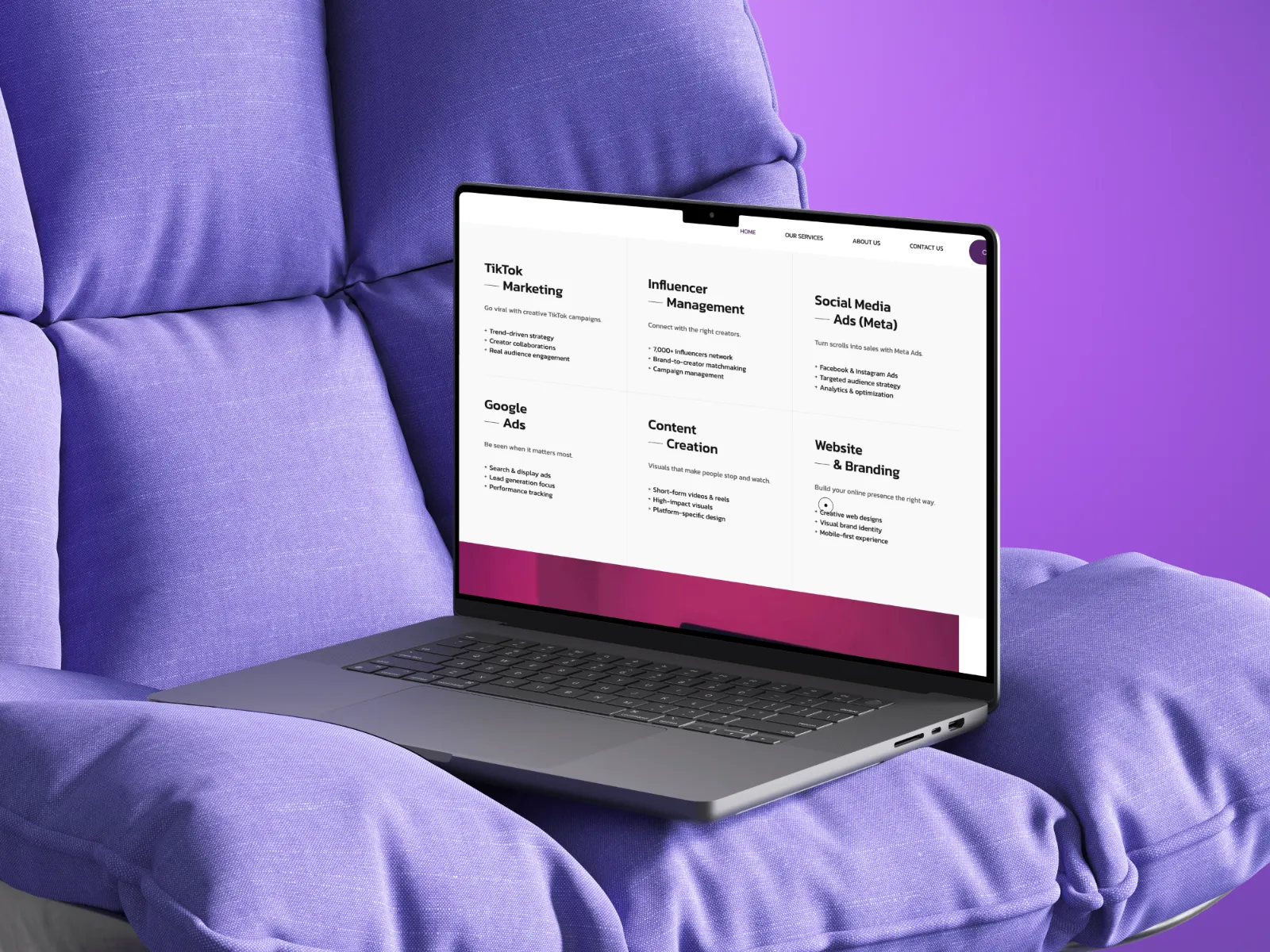RiseOn Network website screen mockup