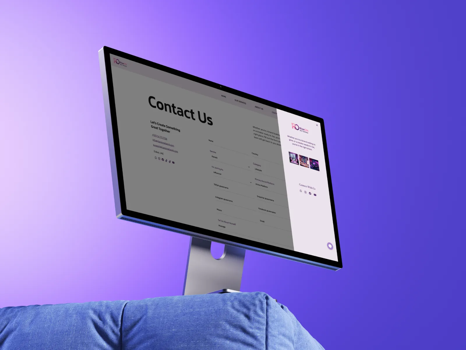 RiseOn Network additional website mockup