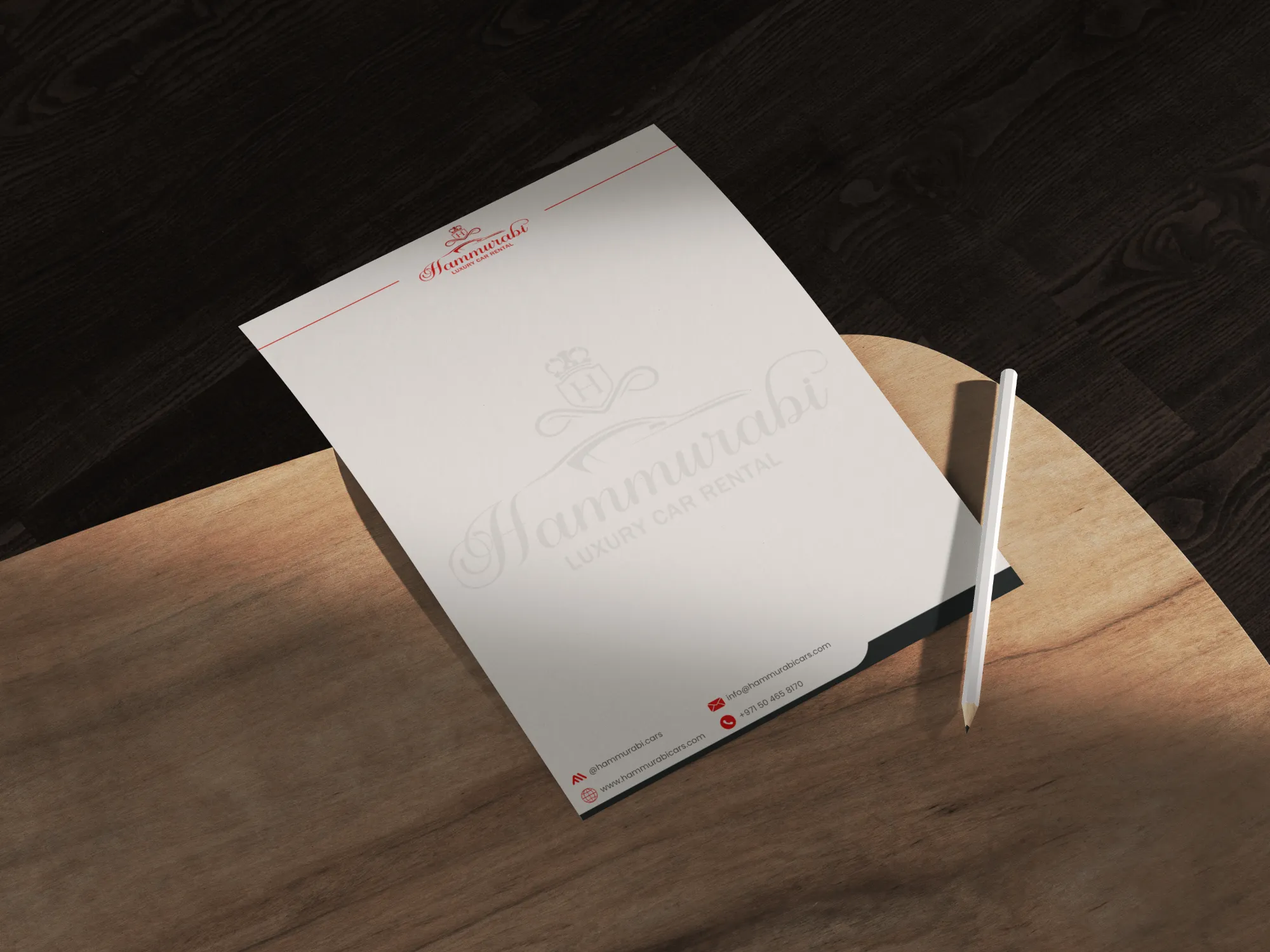 Hammurabi Car Rental brand mockup