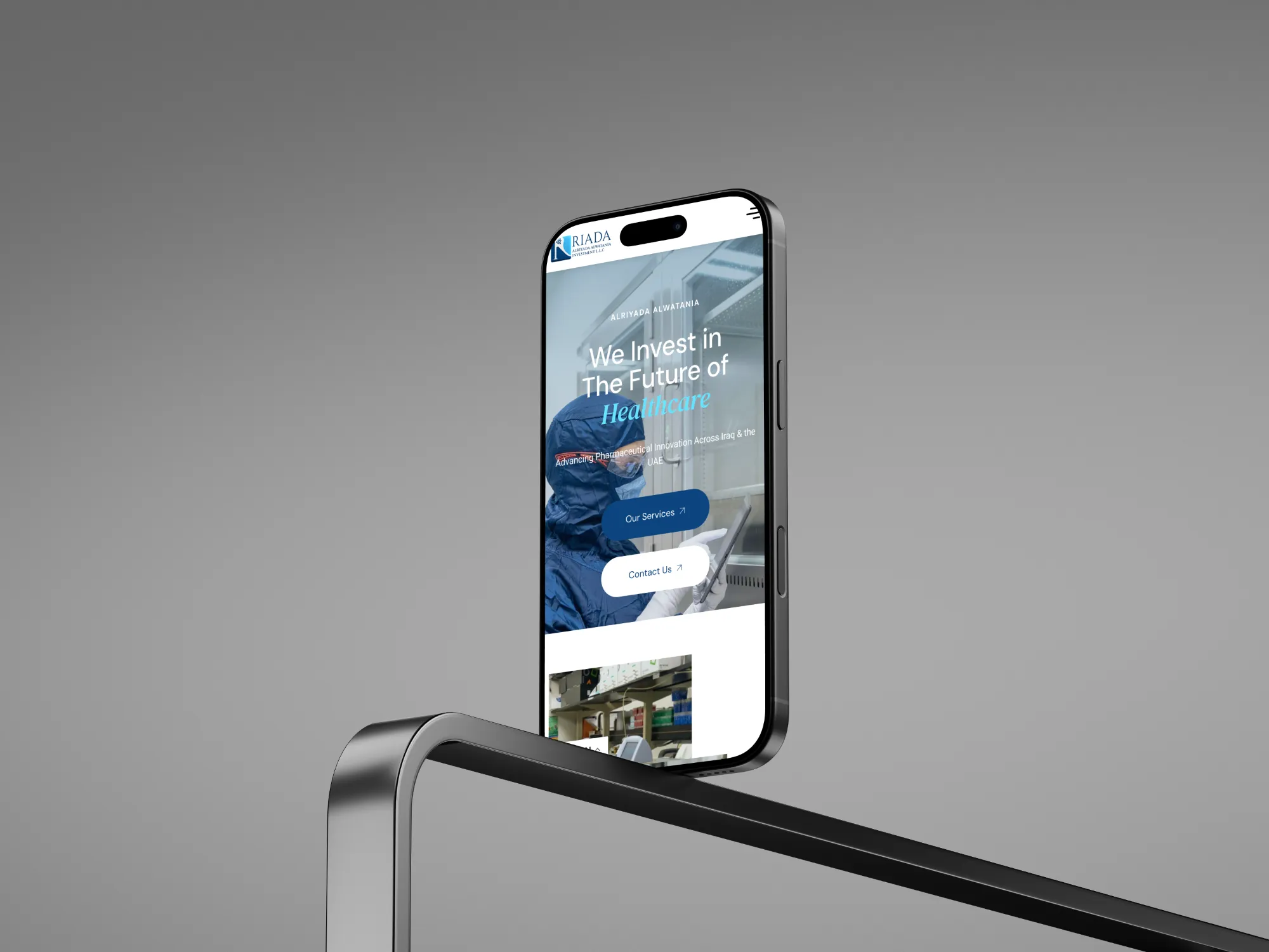 Al Riyada Alwatania mobile page mockup